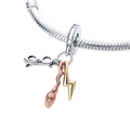 Harry Potter Glasses Lightning Bolt and Nimbus 2000 Dangle Charm